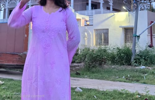 Customer photo review of Aayat Ice Blue Cotton Kurta