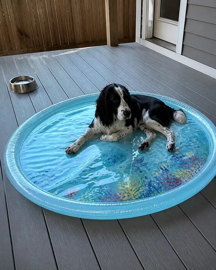 Customer photo review of Paw Cool Oasis Dog Cooling Water Bed