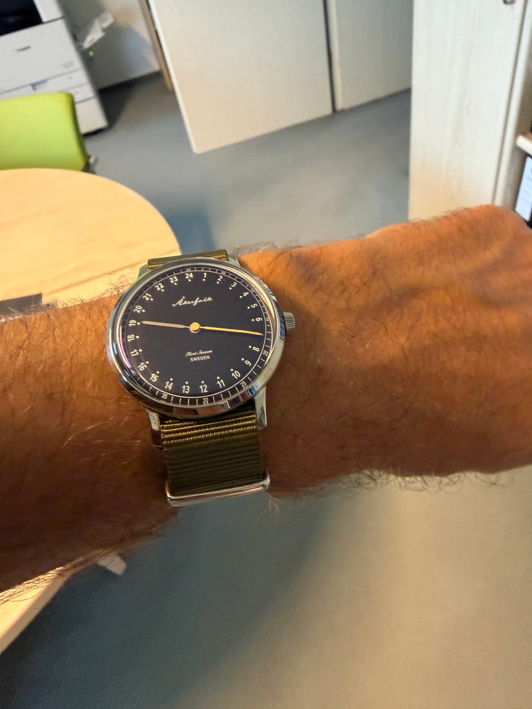 Customer photo review of First Season Silver Black with Green NATO