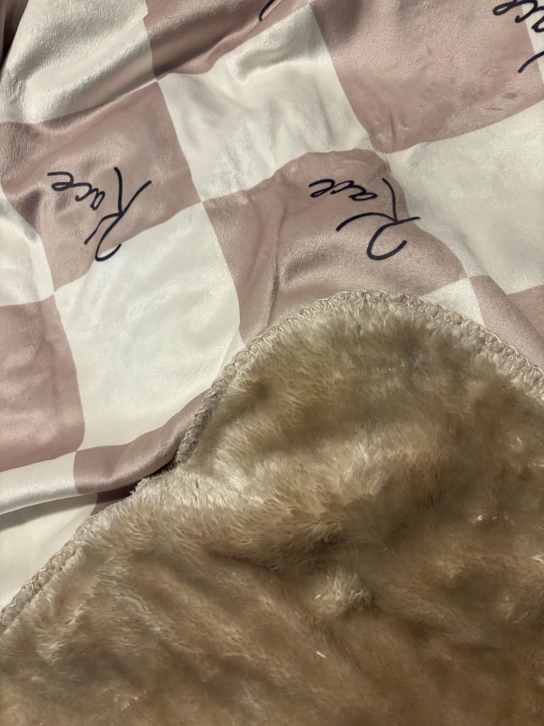 Customer photo review of Personalized Kids Minky Blanket: Custom Name, Soft Fleece or Sherpa