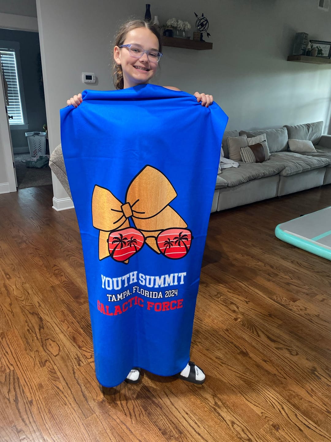Customer photo review of Personalized Sports Team Rally Towel - Custom Gym & Promotional Gift Towel with Logo Design