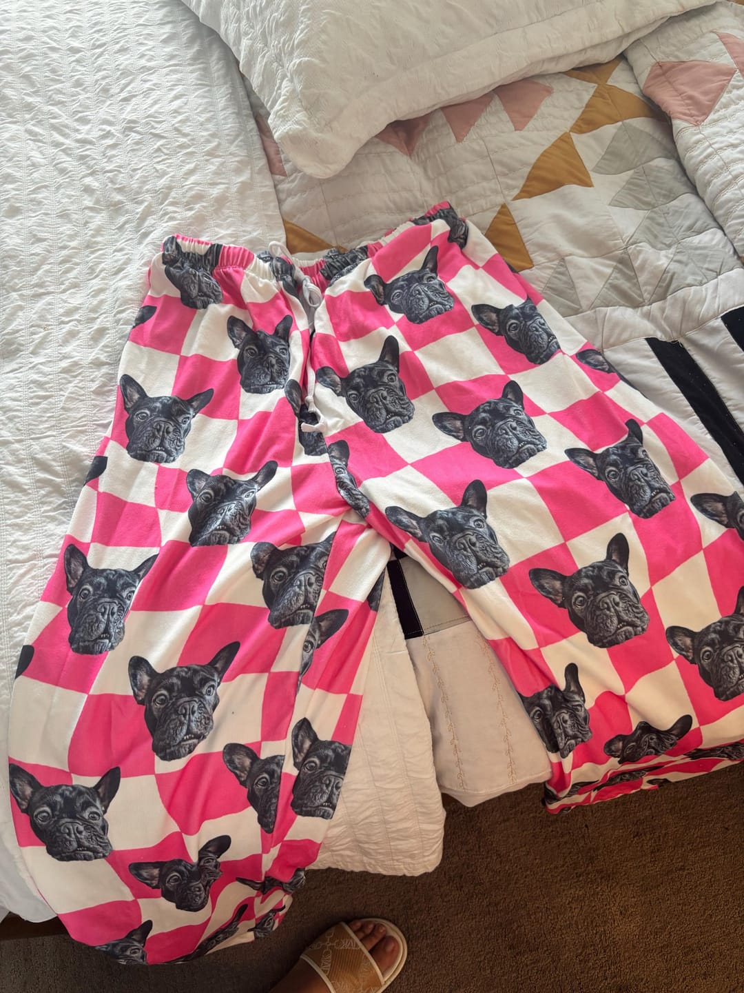 Customer photo review of Custom Pet/Person Portrait Pajama Shorts: Personalized Dog Photo Pants