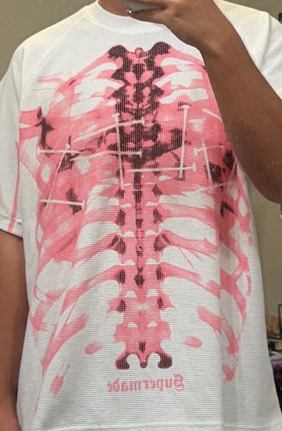 Customer photo review of Rib Cage Print Gradient T-Shirt