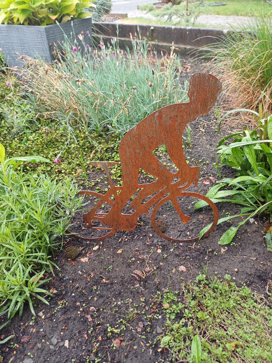 Customer photo review of Gartenstecker Radfahrer