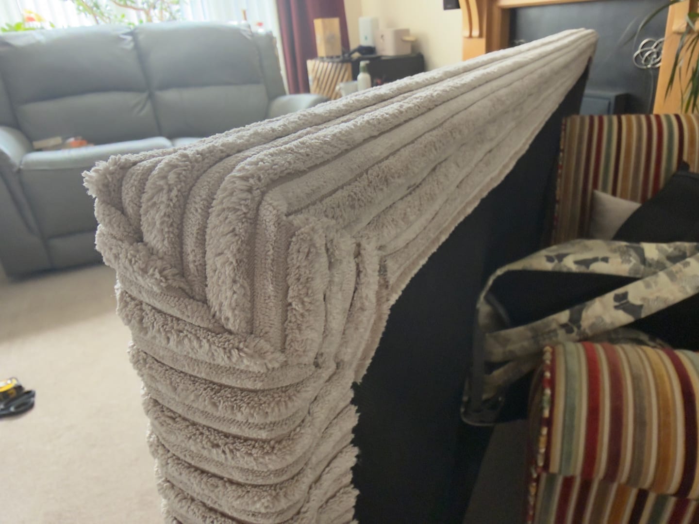 Customer photo review of Premium Cord Upholstery Fabric