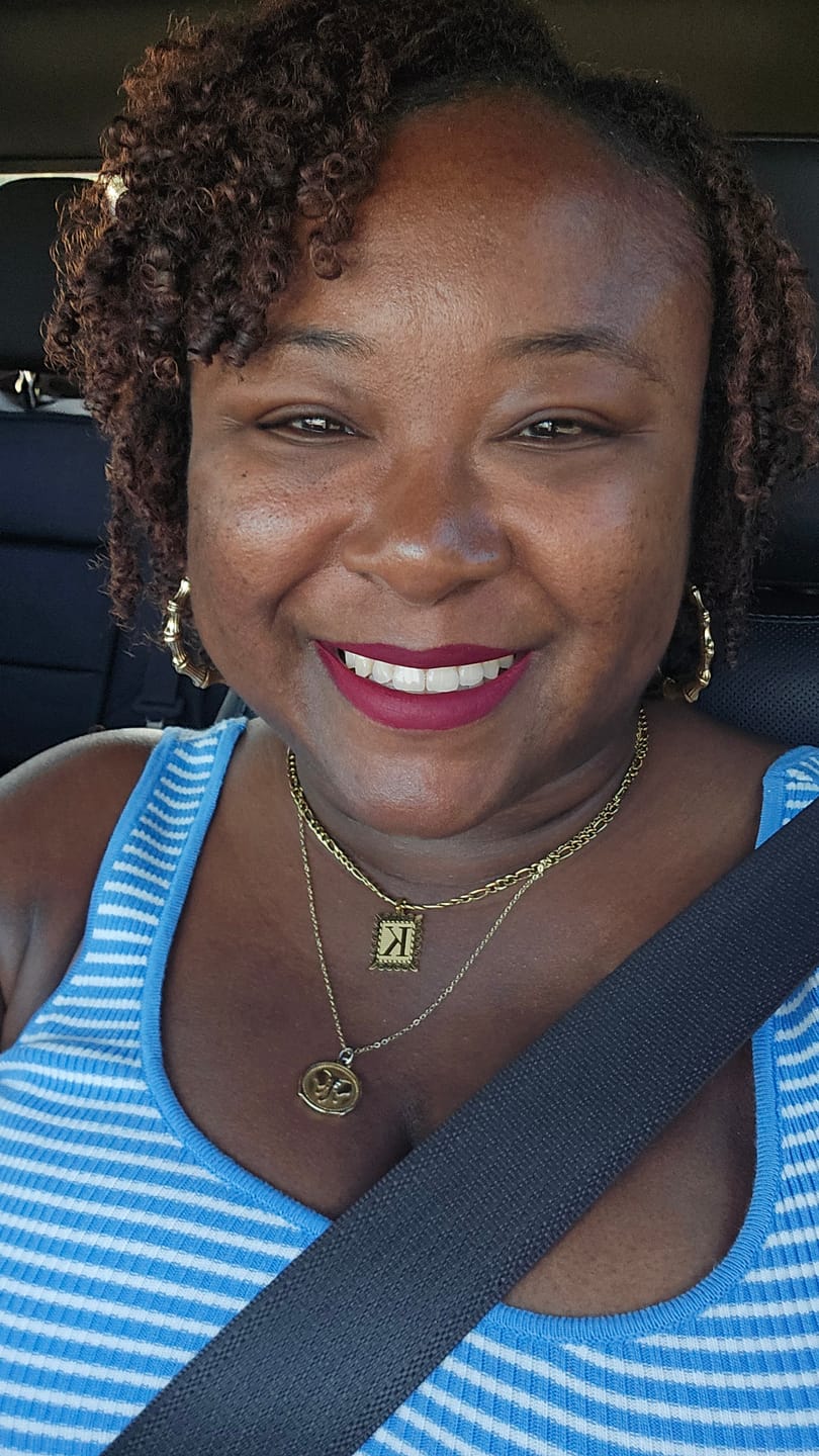 Customer photo review of Bamboo Hoop Earrings