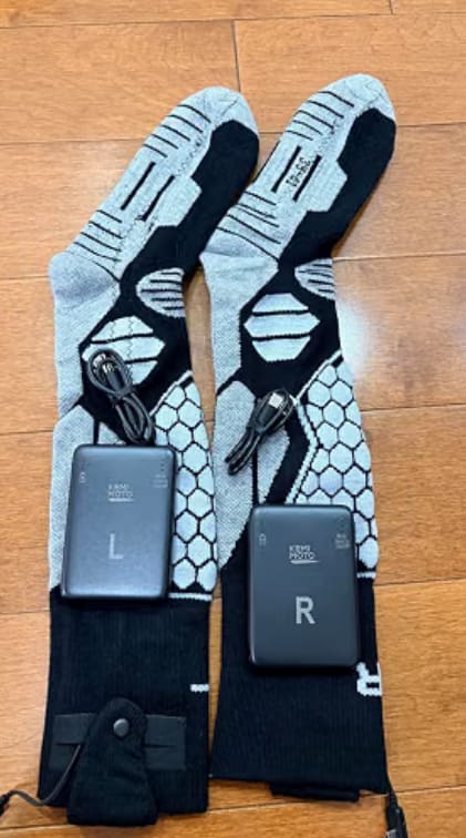 Customer photo review of Black App-Controlled Heated Socks with 5000mAh Batteries