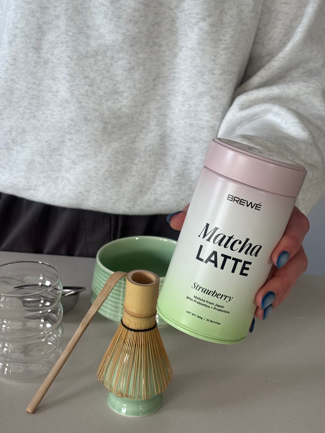 Customer photo review of Strawberry Matcha+ Latte Powder