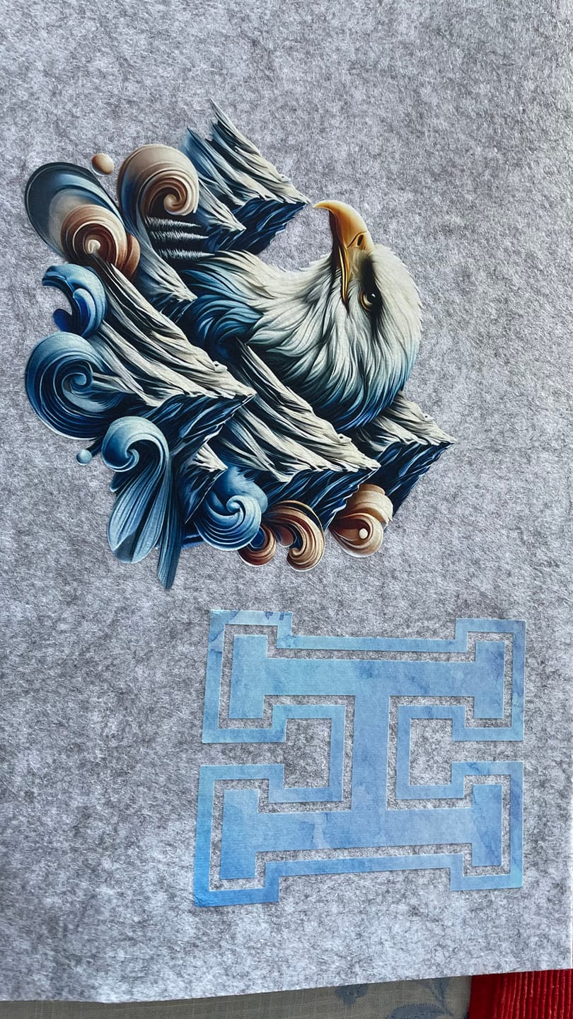 Customer photo review of Bügelbild Aquarell Blau Buchstaben Alphabet