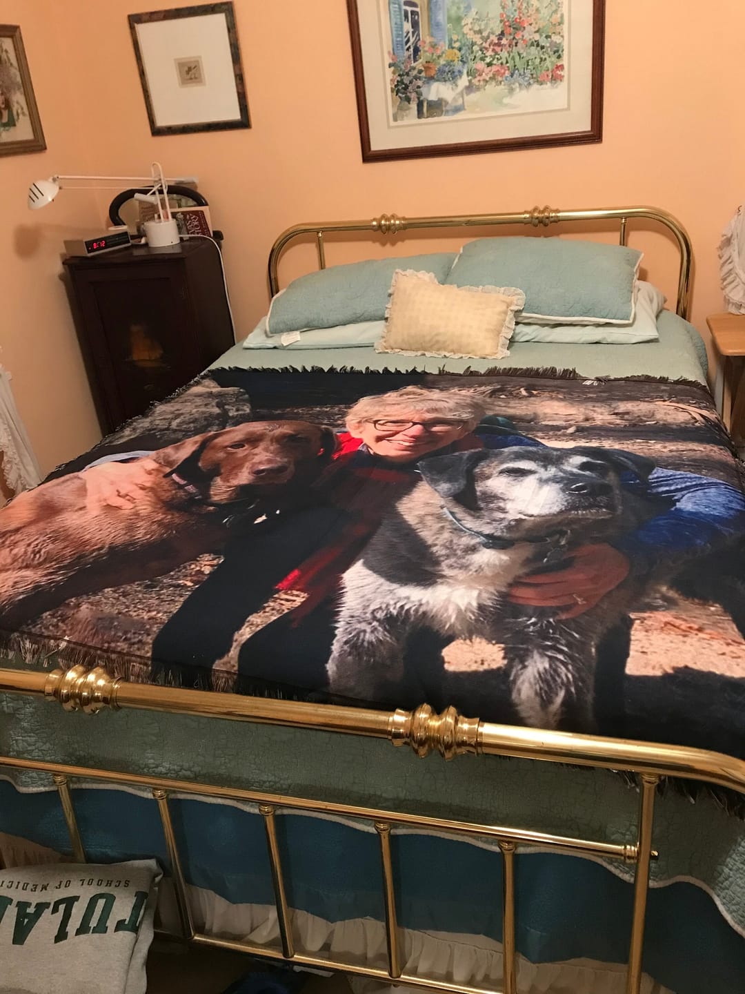 Customer photo review of Personalized Photo Woven Throw Blanket: Custom Letter Gift