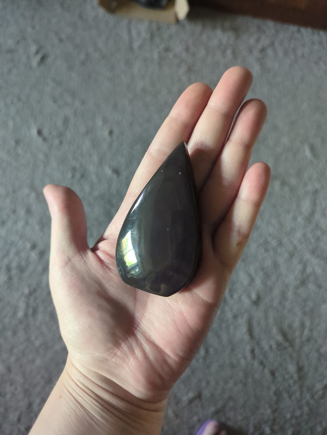 Customer photo review of Rainbow Obsidian Teardrop