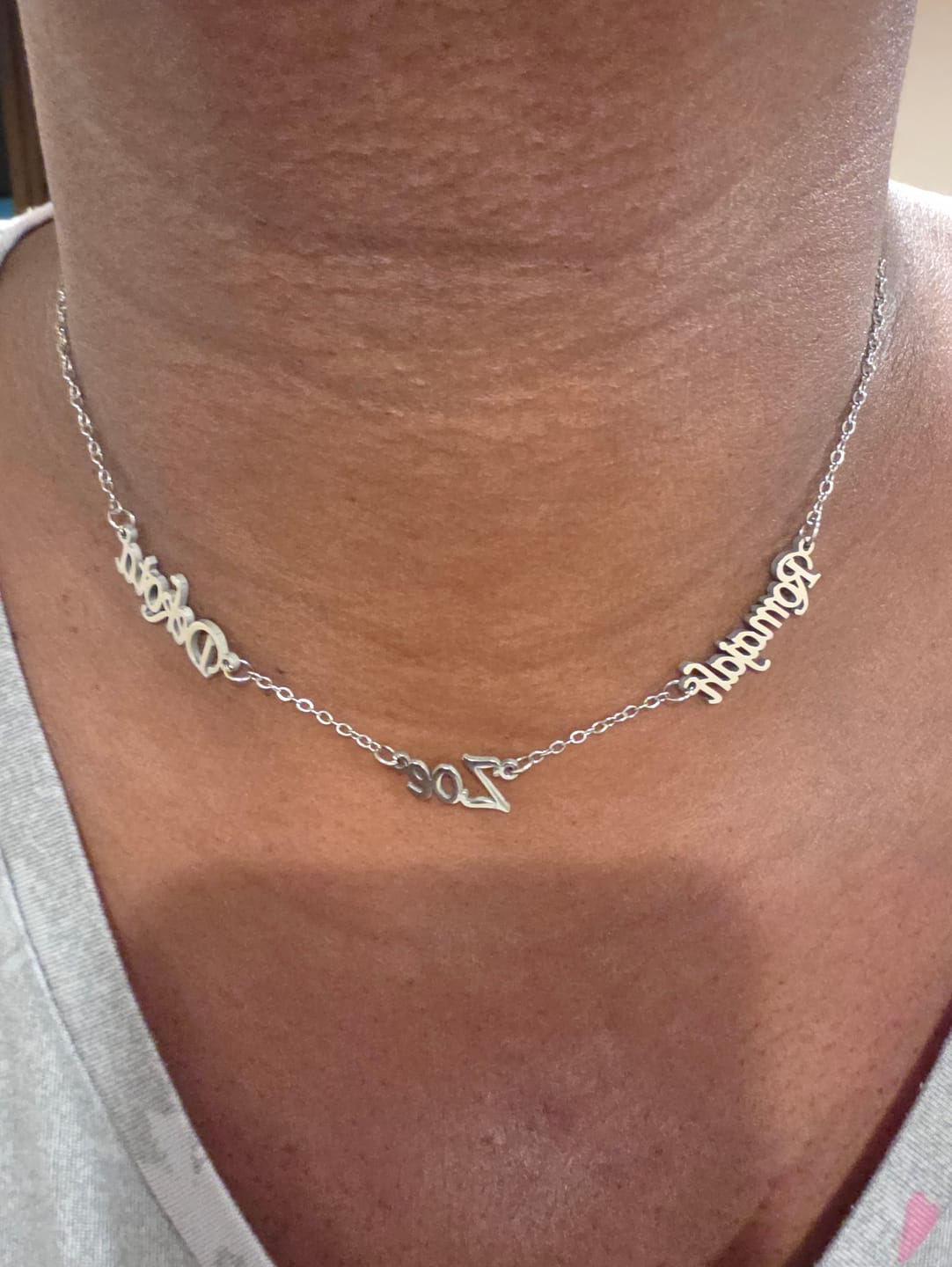 Customer photo review of The Custom Signature Name Necklace