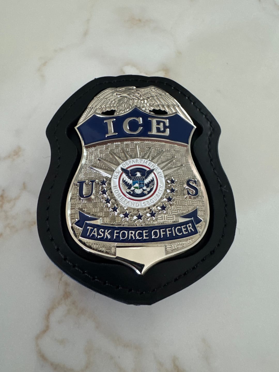 Customer photo review of US ICE TFO Task Force Officer Badge Silver