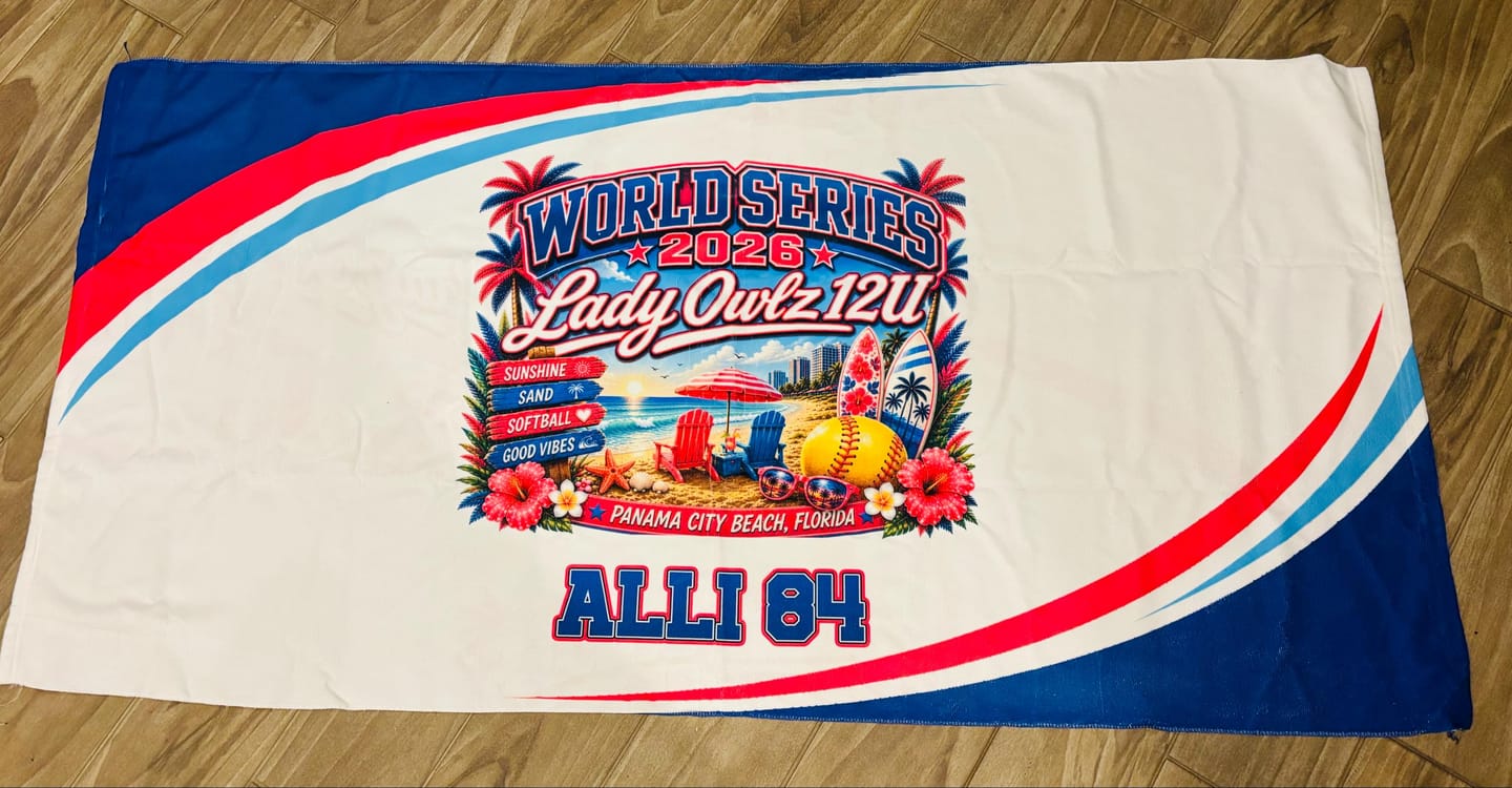 Customer photo review of Custom Sports Team Logo Towel, Personalized Gym Rally Towel