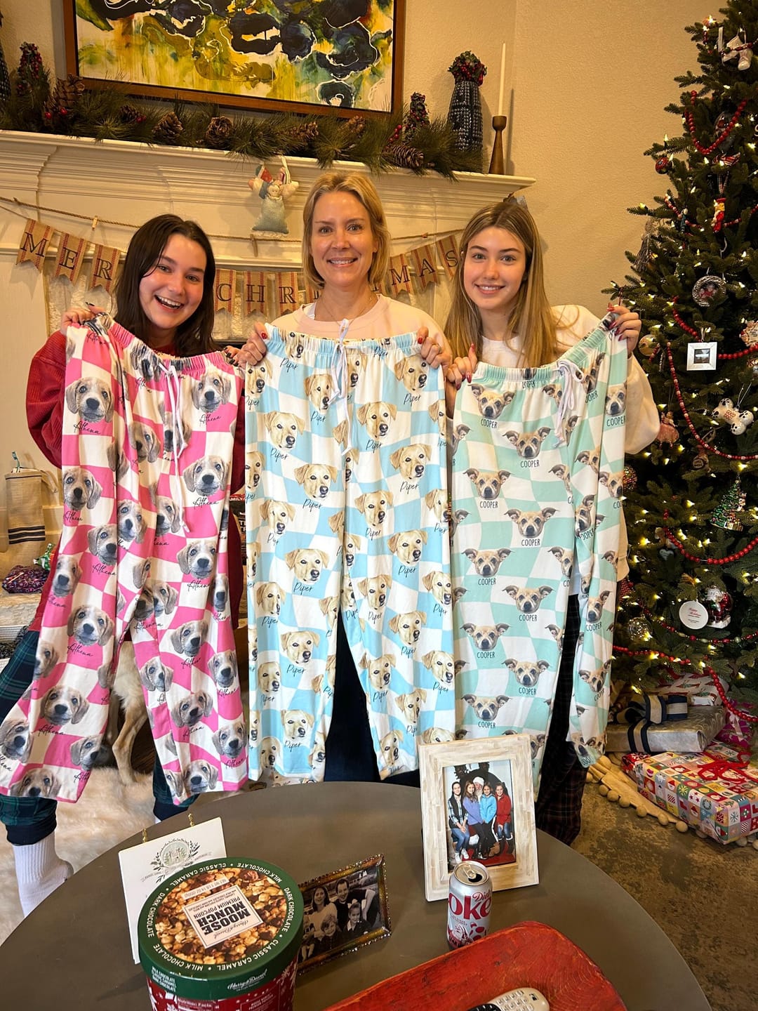 Customer photo review of Custom Pet/Person Portrait Pajama Shorts: Personalized Dog Photo Pants