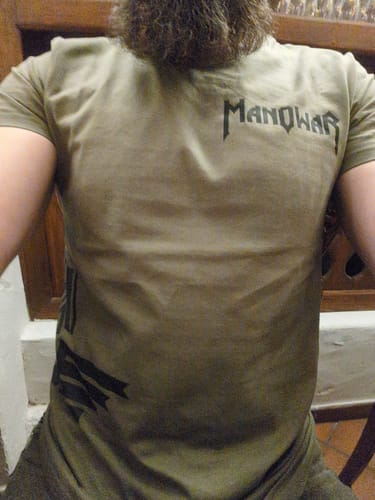 Customer photo review of MANOWAR T-SHIRT SIGN OF THE HAMMER SIDE PRINT MILITARY GREEN