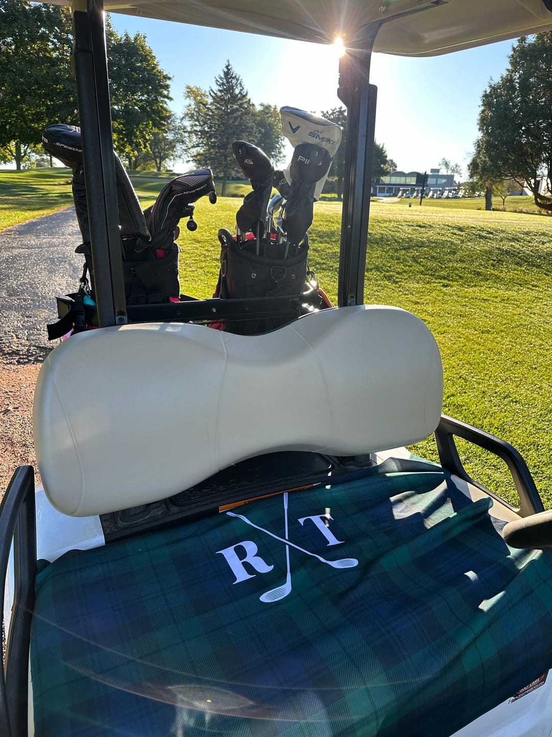Customer photo review of Monogrammed Golf Cart Seat Cover, Personalized Premium Cloth