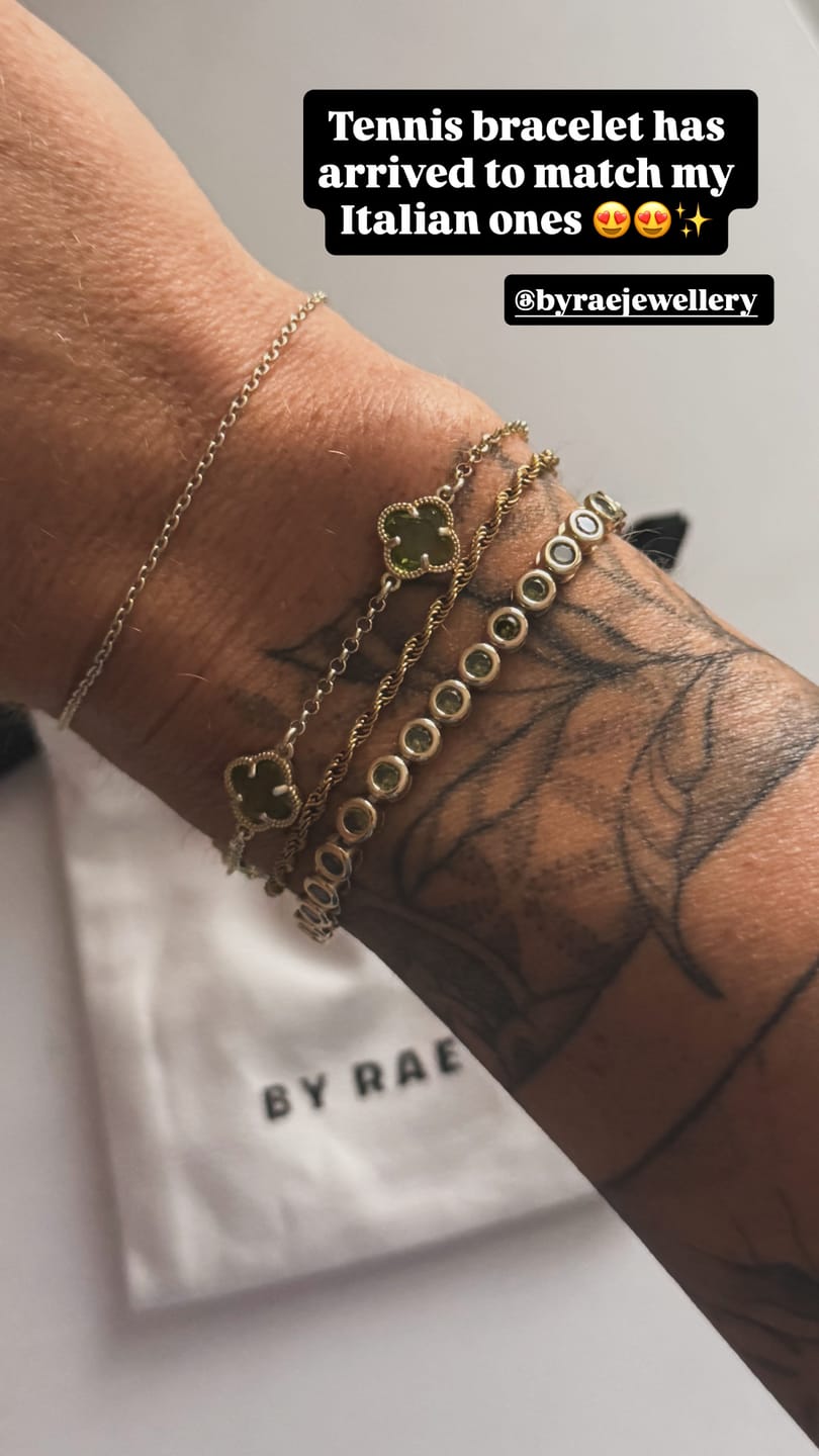 Customer photo review of The Luxe Tennis Bracelet - Olive