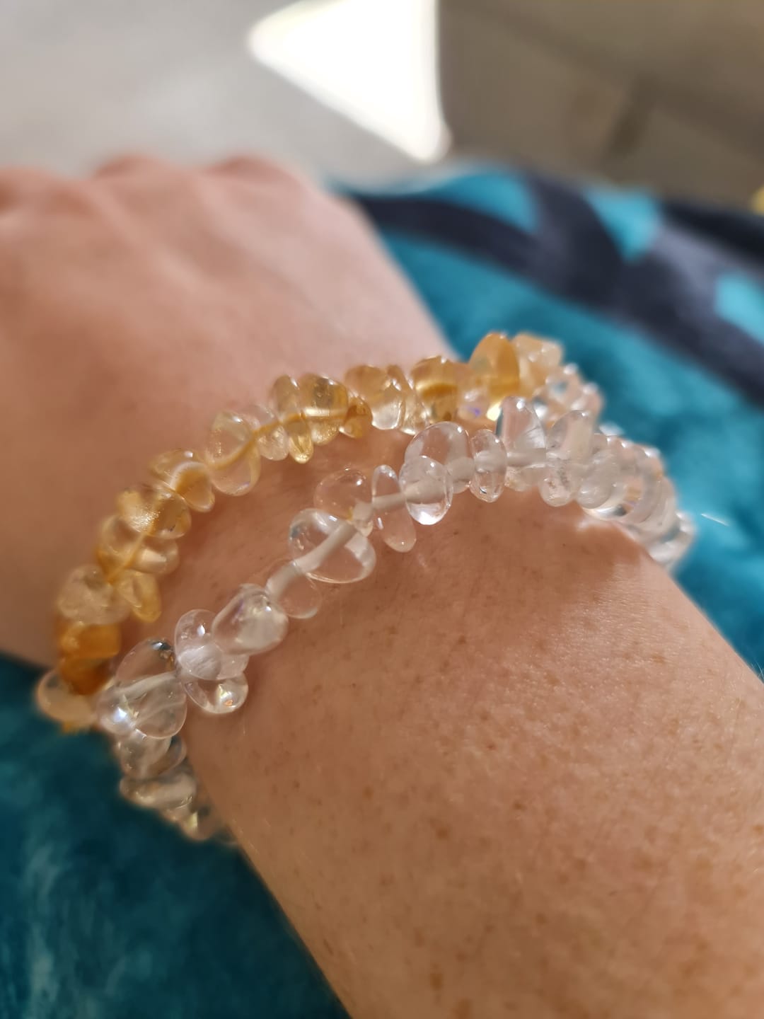 Customer photo review of Clear quartz - Crystal chip bracelet