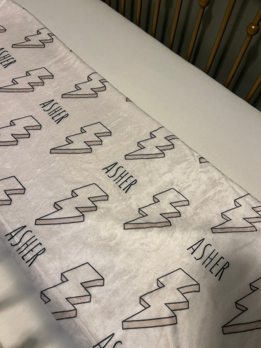 Customer photo review of Personalized Kids Minky Blanket: Custom Name, Soft Fleece or Sherpa