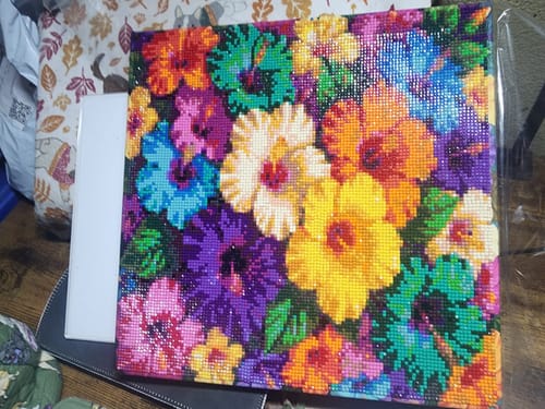 Customer photo review of Hibiscus Bloom Collage (Diamond Painting)
