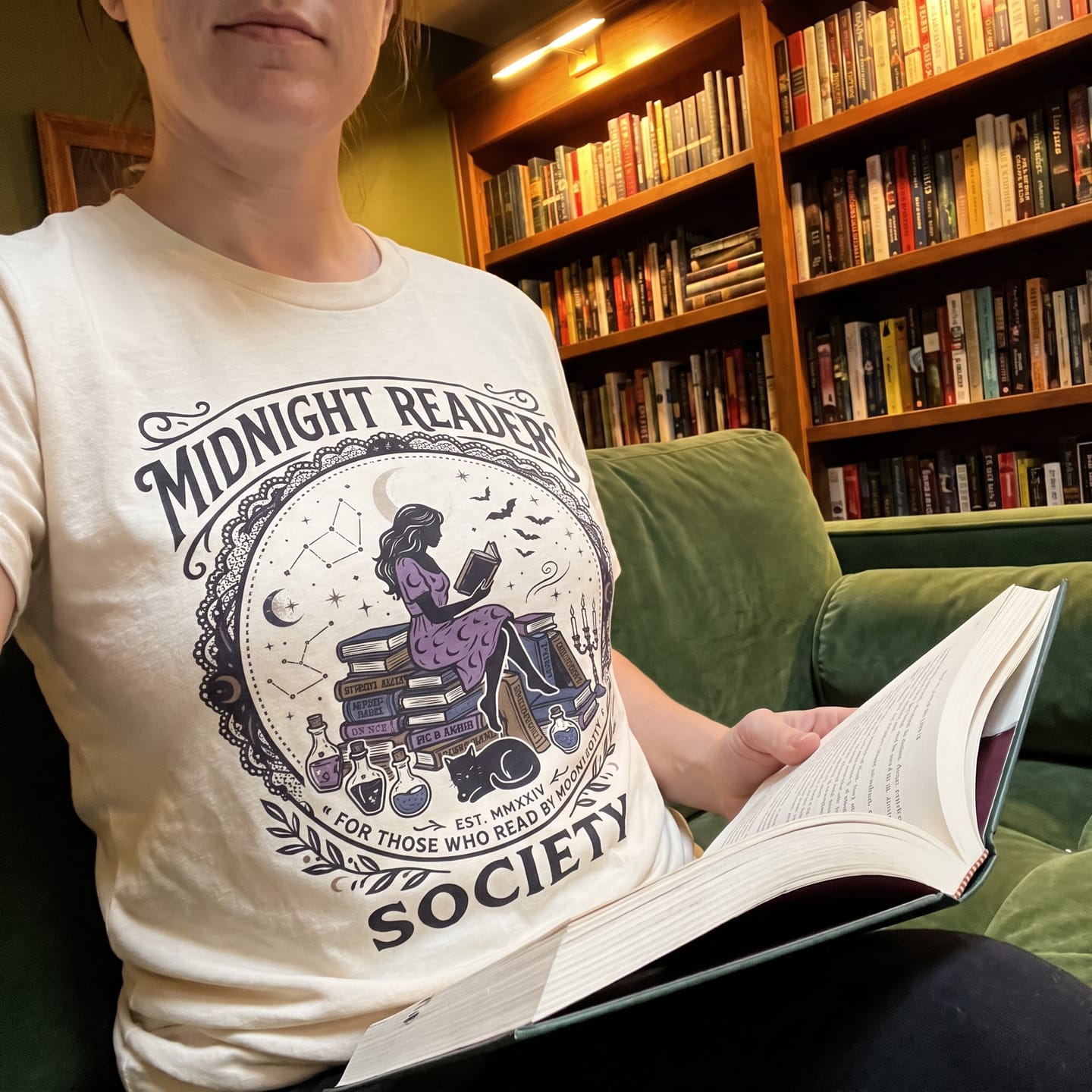 Customer photo review of Midnight Readers Society T-Shirt