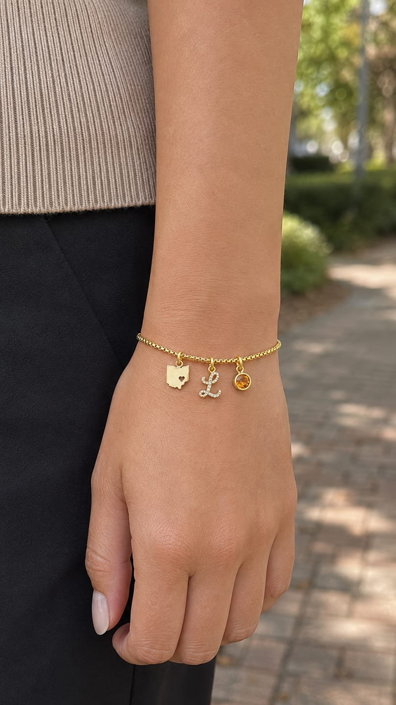 Customer photo review of Exclusive Ohio birthstone Bracelet