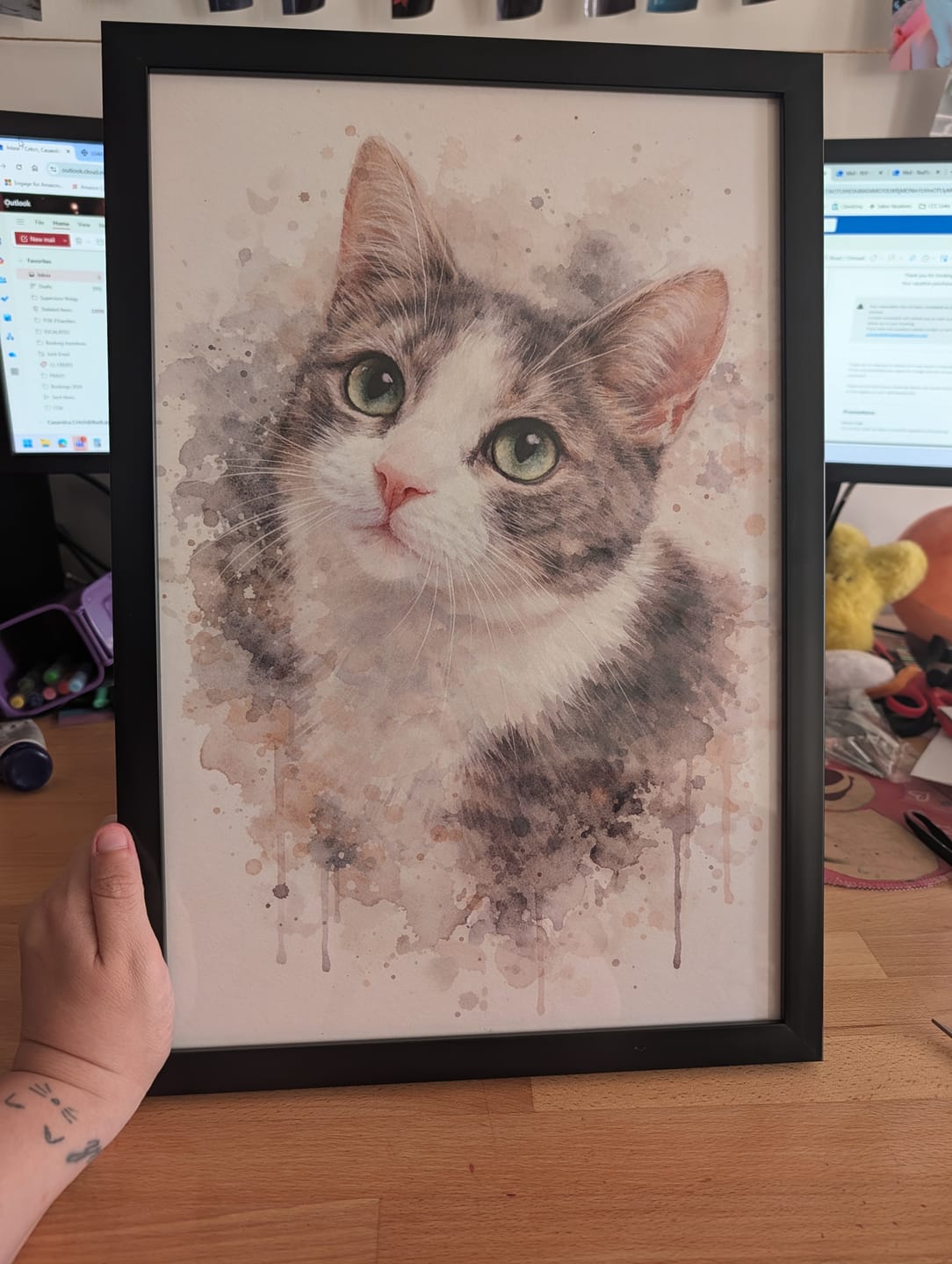 Customer photo review of Personalized Poster - Watercolor Realistic Portrait