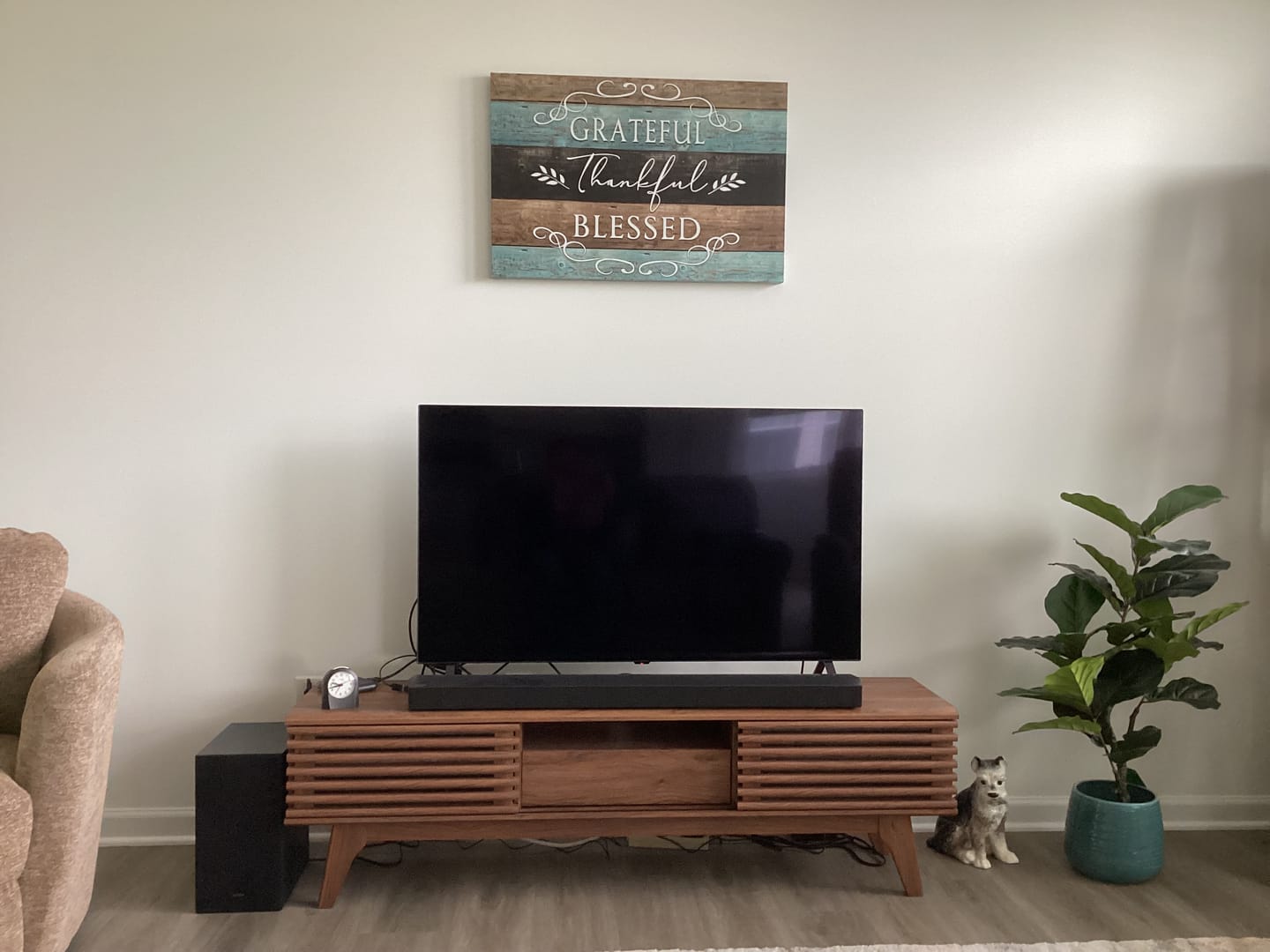 Customer photo review of Thankful Grateful Blessed, Rustic, Christian Wall Art Canvas Print