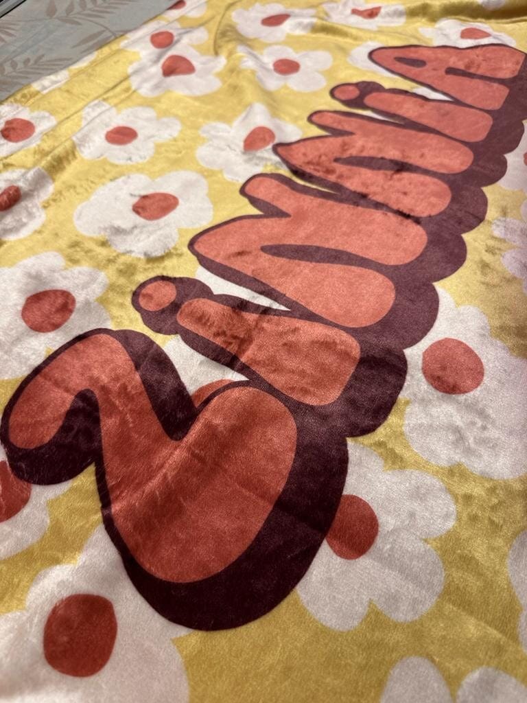 Customer photo review of Personalized Checker Blanket, Rustic Custom Name Blanket, Anniversary Gift