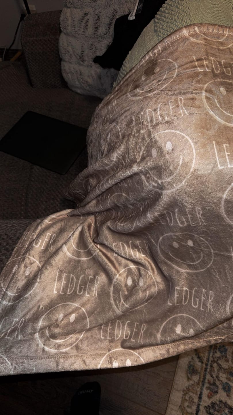 Customer photo review of Personalized Kids Minky Blanket: Custom Name, Soft Fleece or Sherpa