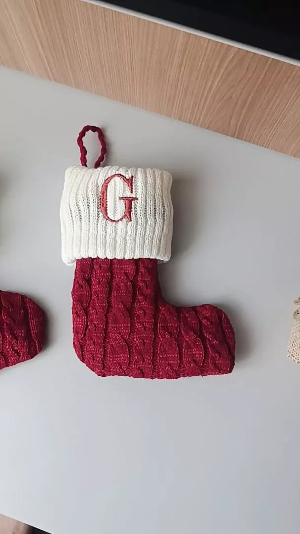 Customer photo review of Decoração de Natal Meia com Letra do Alfabeto