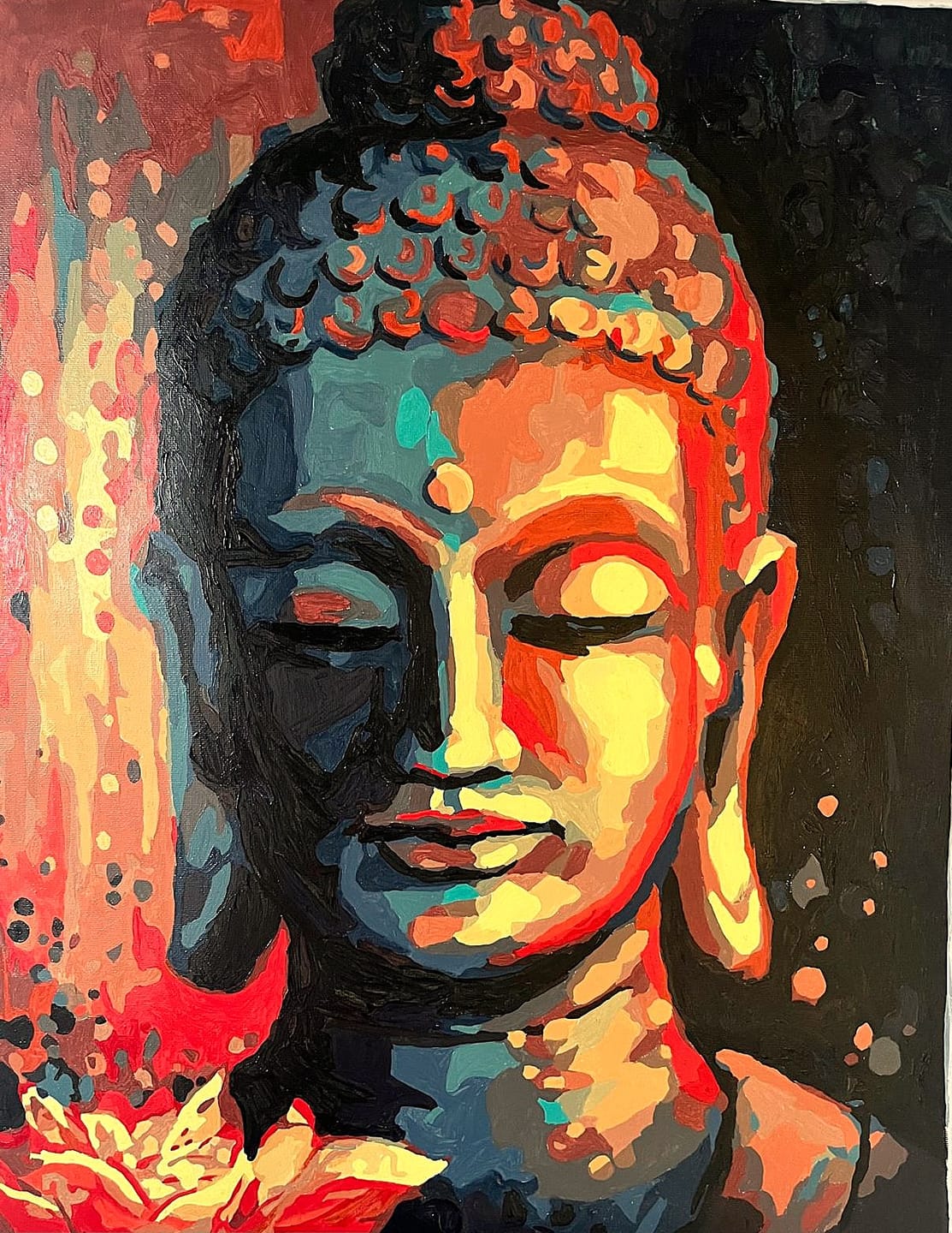 Customer photo review of Malen nach Zahlen - Buddha mit Blume