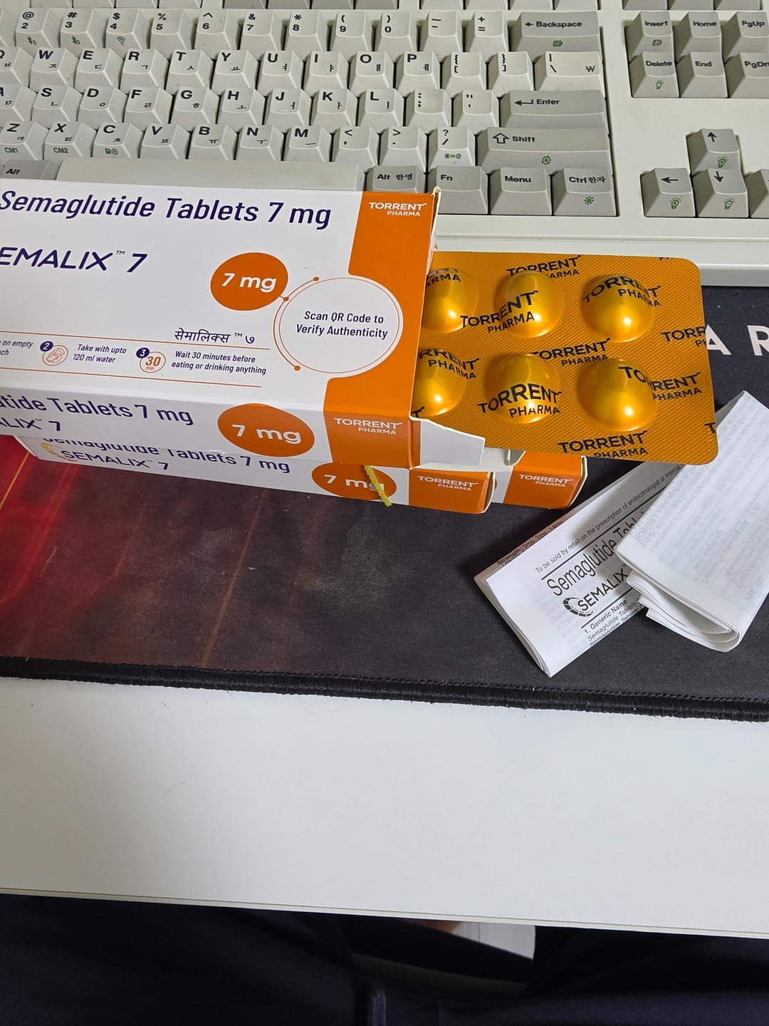 Customer photo review of "NEW"[SEMALIX] 세마릭스 세마글루타이드 7mg [10정, 30정, 60정] / 위고비, 오젬픽 동일 성분 복제