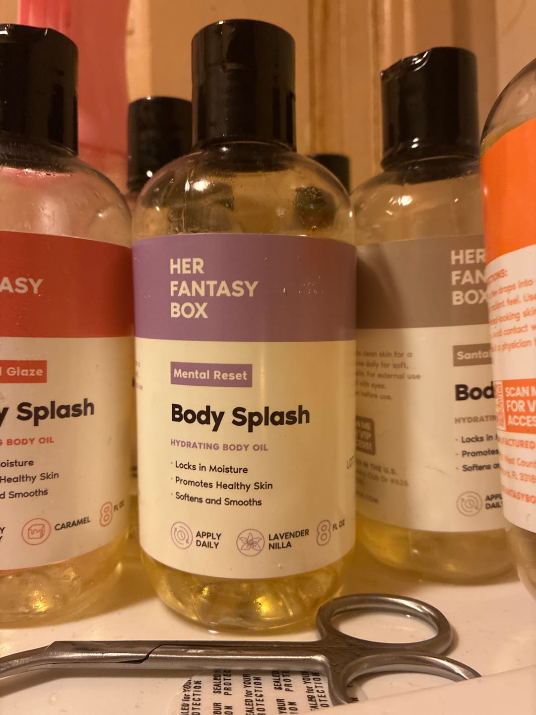 Customer photo review of Body Splash - Skin Smoothing Body Oil (Mental Reset – Lavender & Vanilla CALMING SPA SCENT)