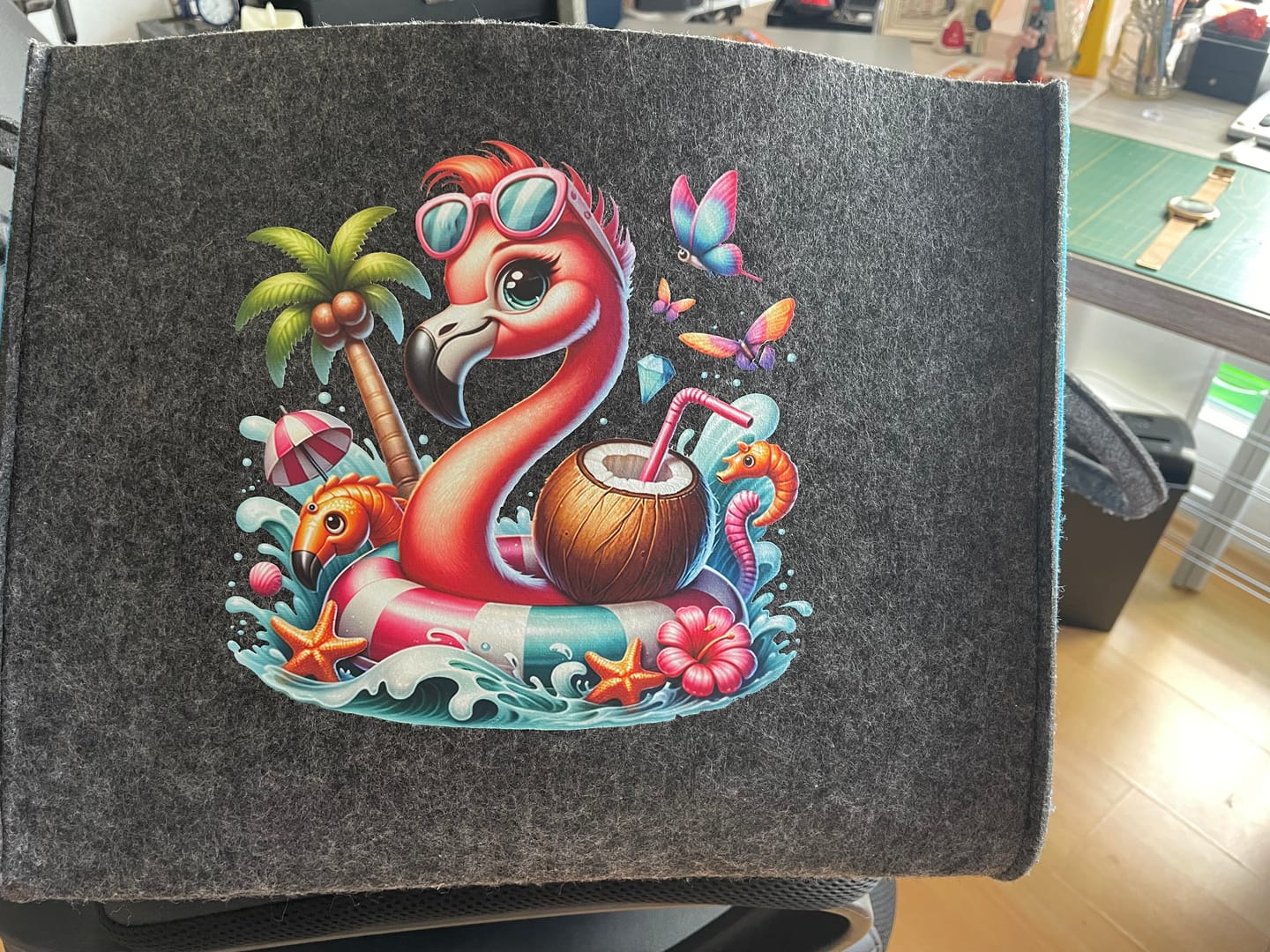 Customer photo review of Bügelbild karibischer Flamingo Mumpel