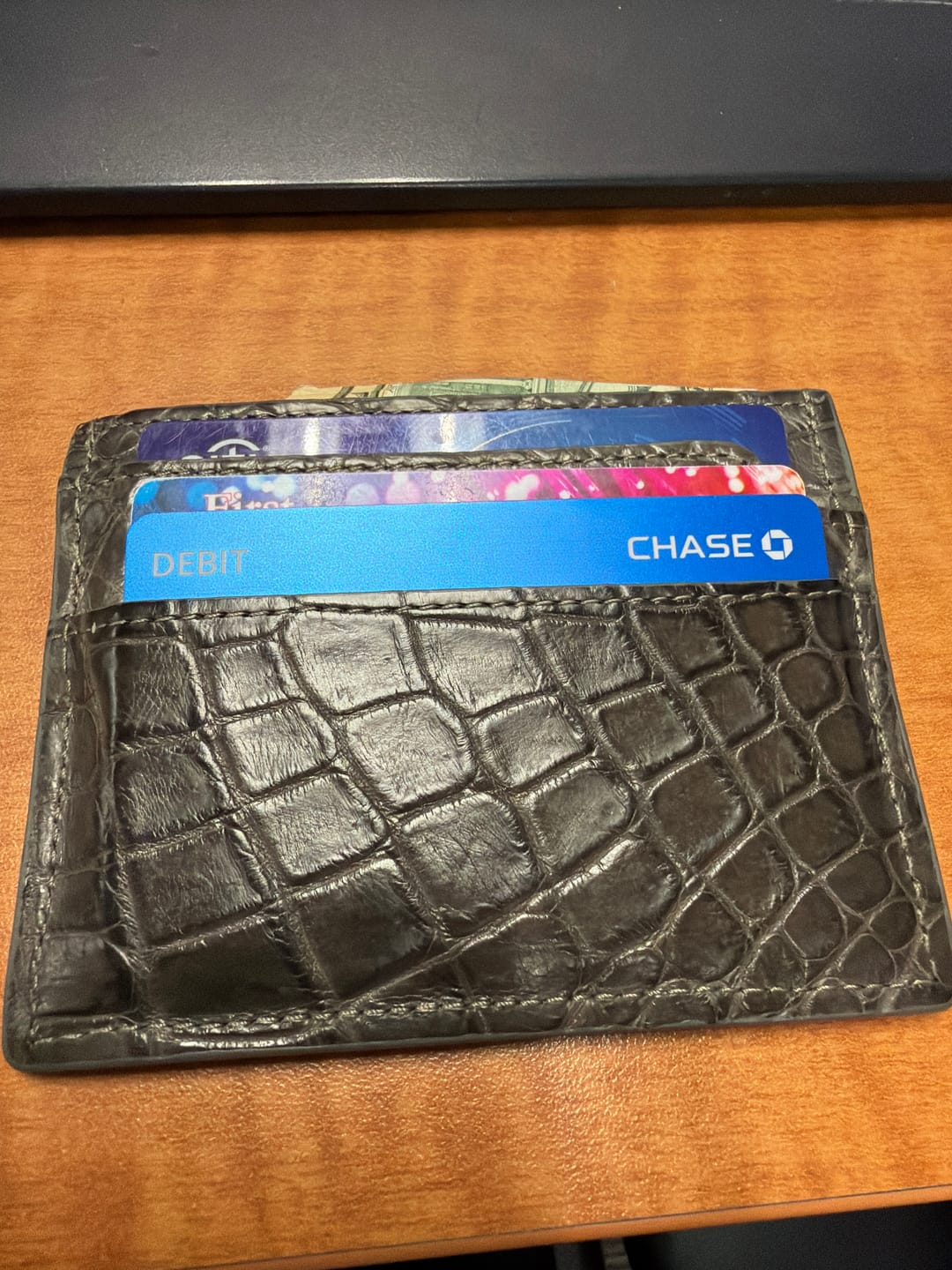 Customer photo review of The Croc Crest - Crocodile Card Holder