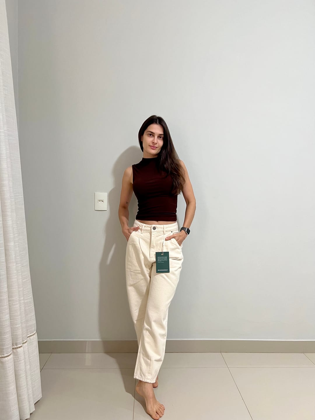 Customer photo review of Regata Hibisco Marrom Escuro