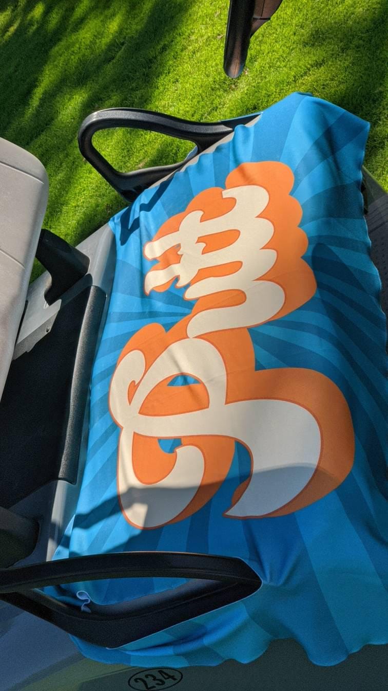 Customer photo review of Custom Golf Cart Seat Cover, Fabric, Handmade in USA