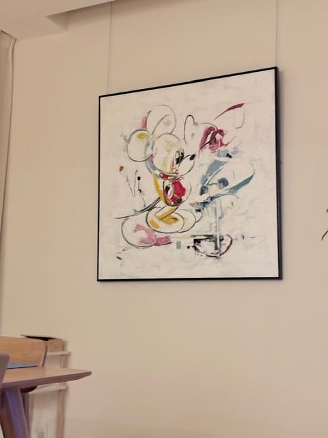 Customer photo review of Whimsy Loop – Abstract Mouse Character Graffiti | Textured Cartoon-Inspired Wall Art