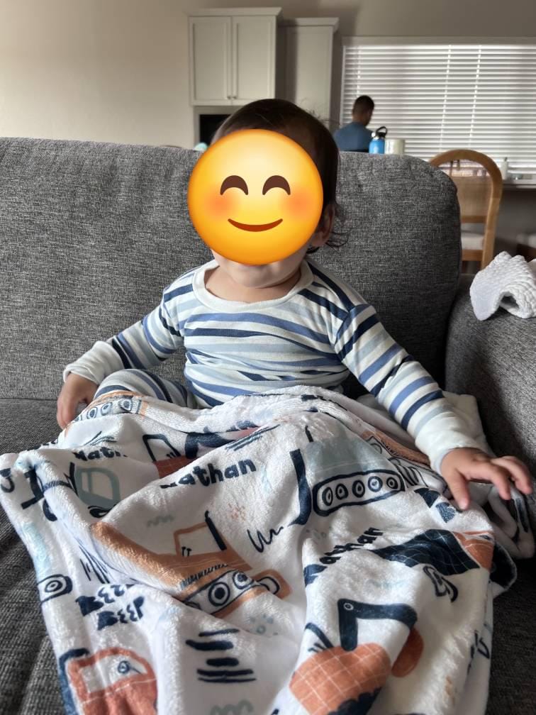 Customer photo review of New hand-drawn childish animal pattern with forest animals blanket