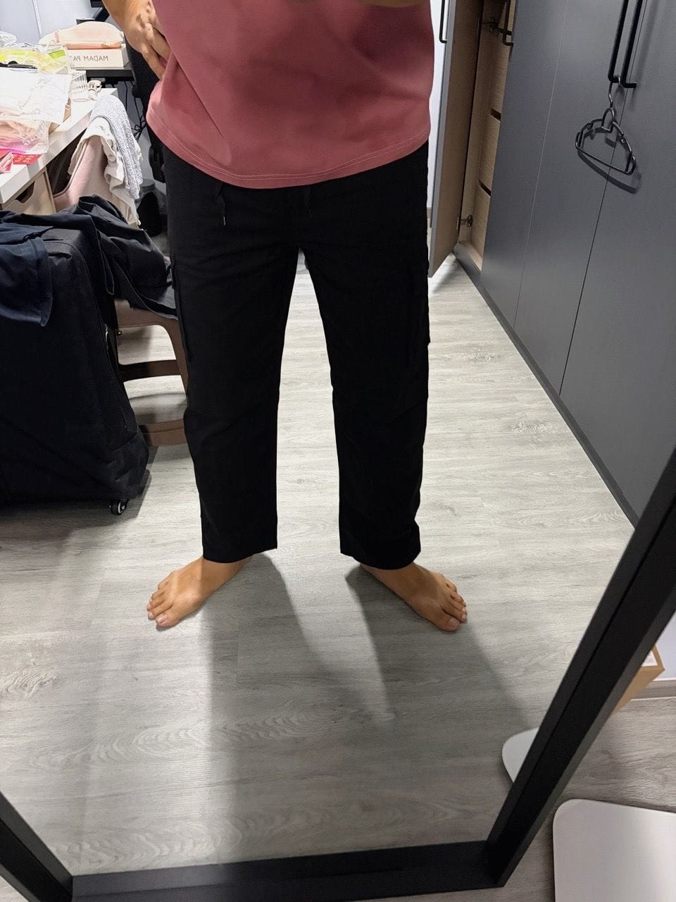 Customer photo review of Straight Cut Utility Cargo Pants