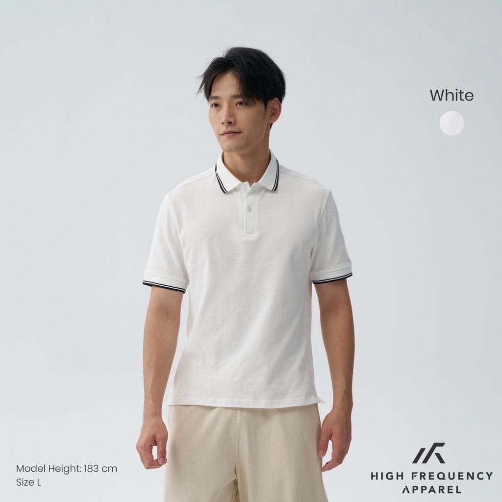 Customer photo review of Striped Collar Piqué Polo – Slim Fit