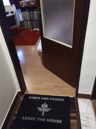 Customer photo review of MANOWAR DOORMAT "WIMPS AND POSERS"
