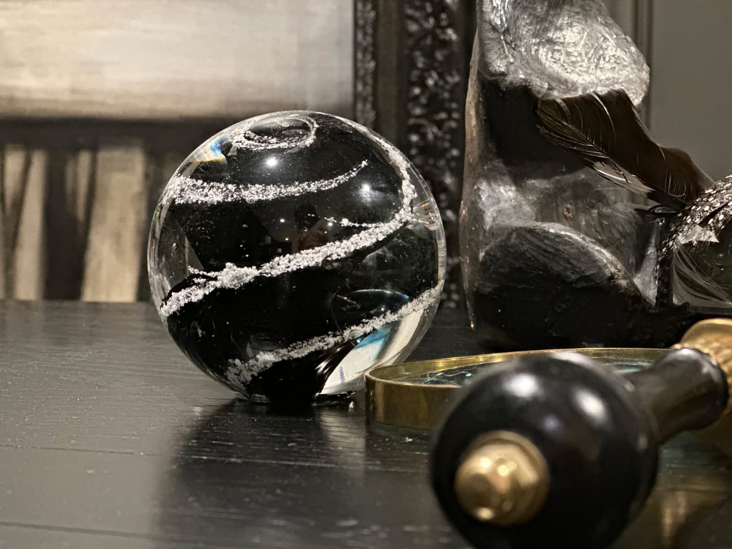 Customer photo review of Tranquil Swirl Paperweight with Cremation Ash