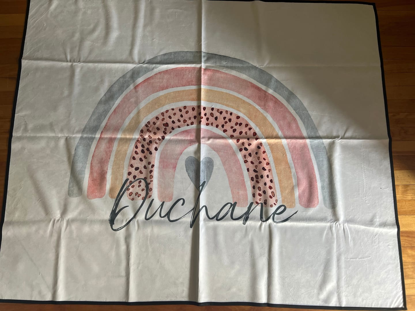 Customer photo review of Personalized Water Repellent Picnic Blanket - Made in USA (59"x50")