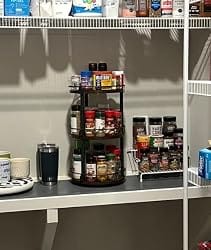 Customer photo review of 3-Tier Rotating Spice Rack Organizer – Carbon Steel 360° Turntable, Countertop Kitchen Storage