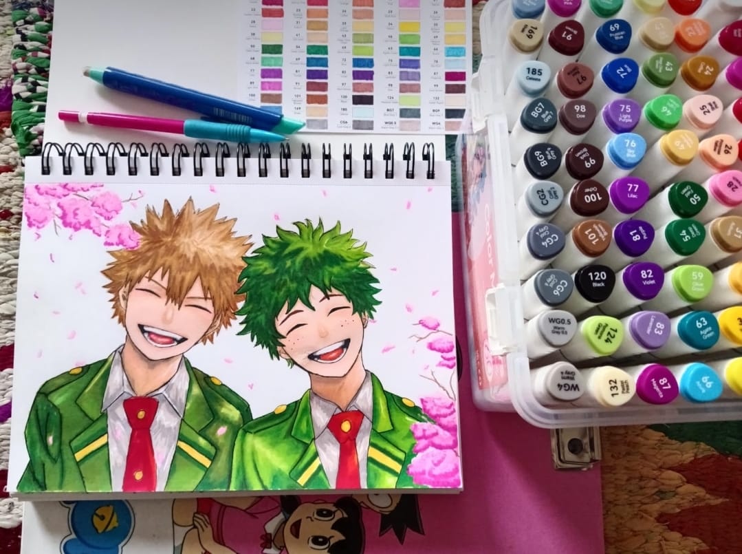 Customer photo review of Ohuhu Dual Tips Water-Based Art Markers