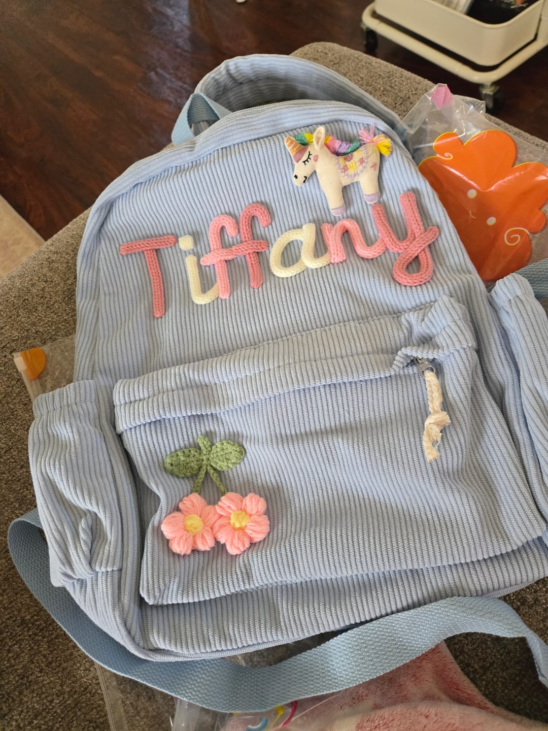 Customer photo review of K&C - Personalized Knitted Backpack