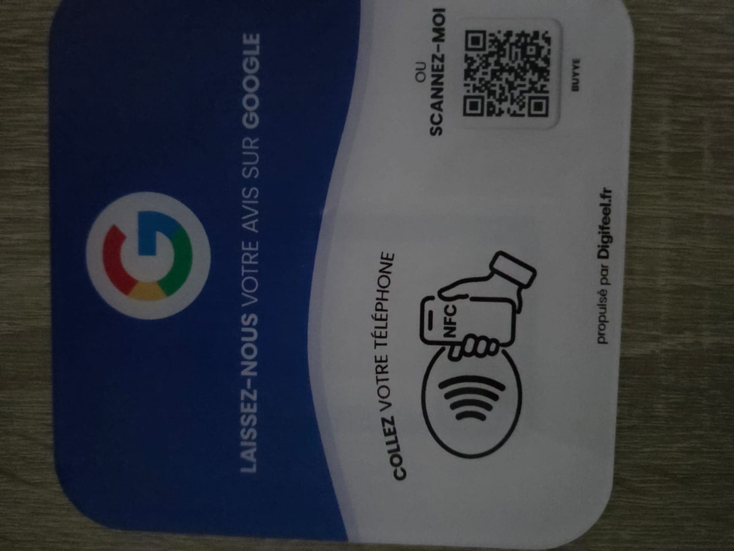 Customer photo review of Plaque Avis Google